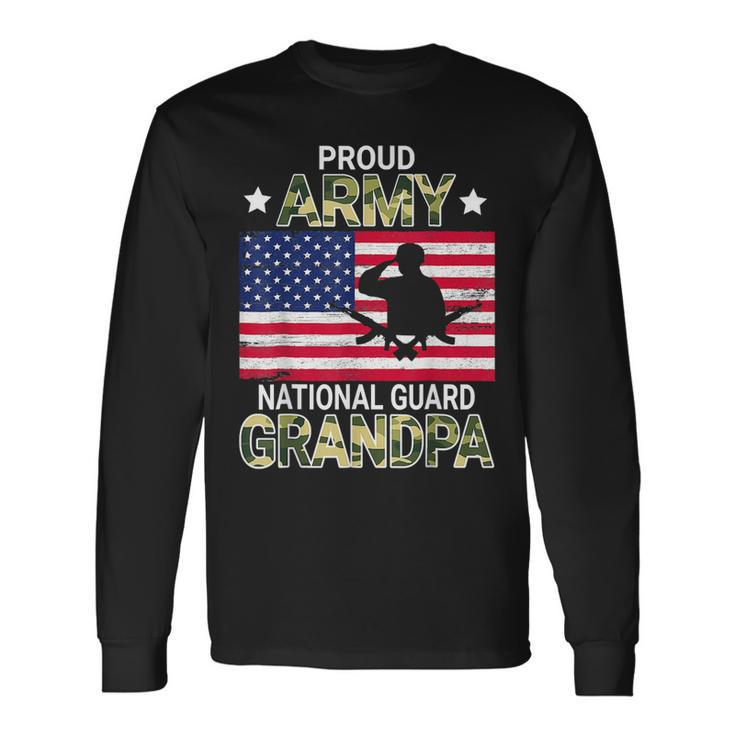Proud Army National Guard Grandpa American Father Daddy Papa Long Sleeve T-Shirt T-Shirt