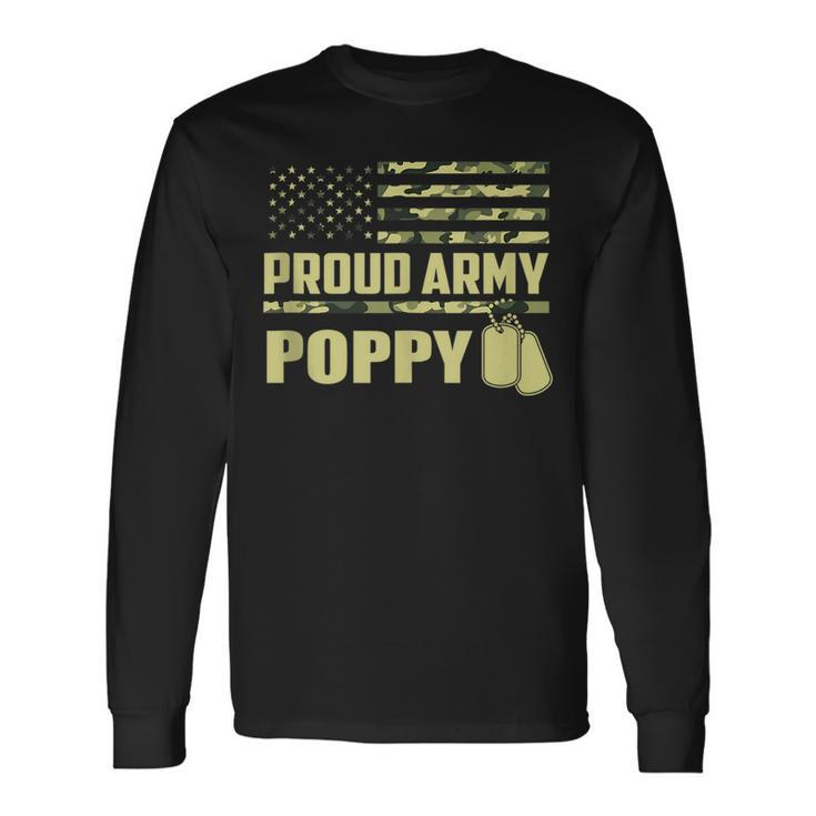 Proud Army Poppy Military Pride Long Sleeve T-Shirt Gifts ideas