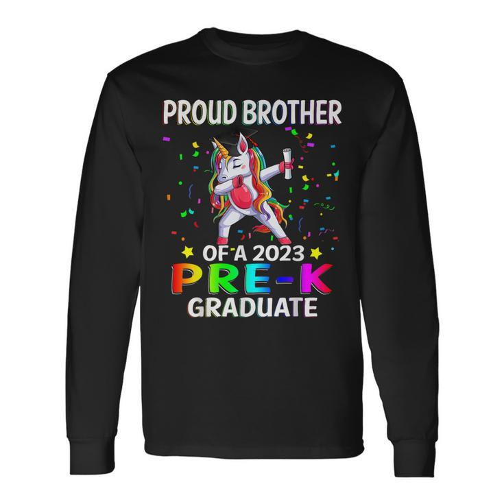 Proud Brother Of A Class Of 2023 Prek Graduate Unicorn Long Sleeve T-Shirt T-Shirt