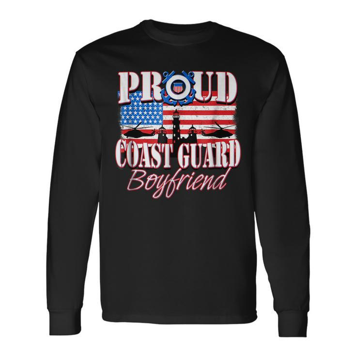 Proud Coast Guard Boyfriend Usa Flag Usa Long Sleeve T-Shirt T-Shirt