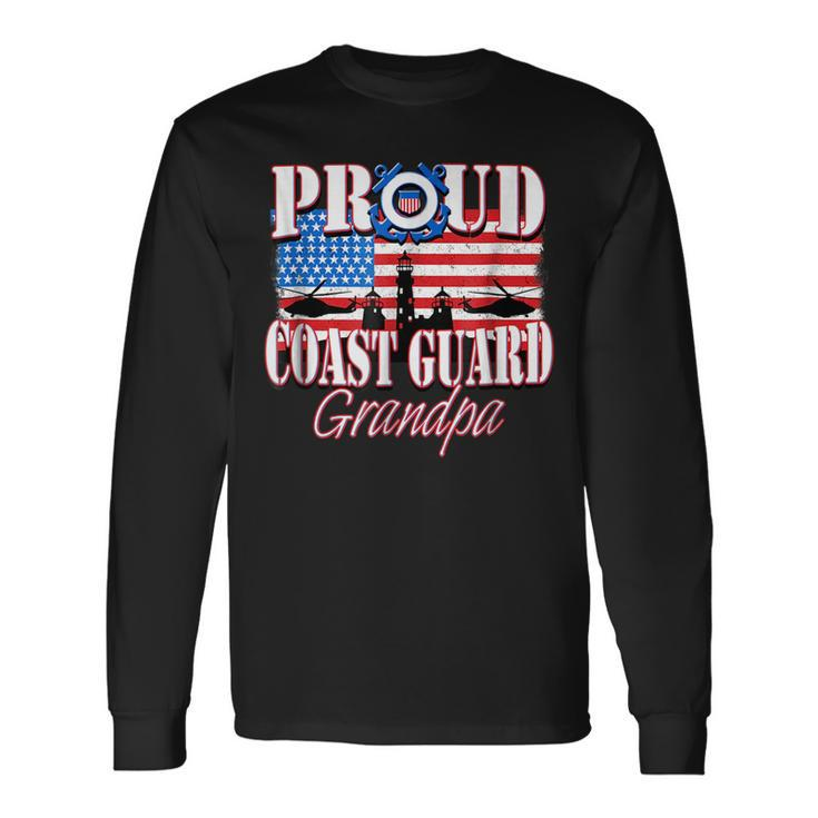 Proud Coast Guard Grandpa Usa Flag Grandpa Long Sleeve T-Shirt T-Shirt