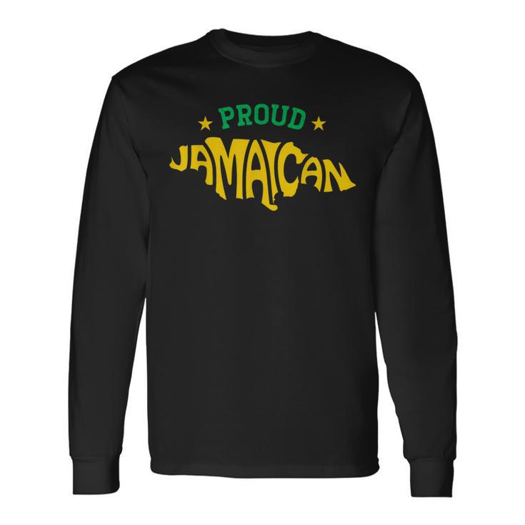 Proud Jamaican Jamaica Flag Map Souvenir Jamaican Long Sleeve T-Shirt