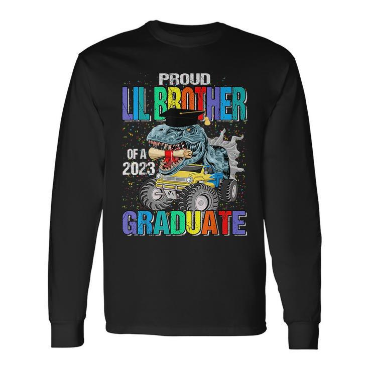 Proud Lil Brother Of A 2023 Graduate Monster Truck Dinosaur Long Sleeve T-Shirt T-Shirt