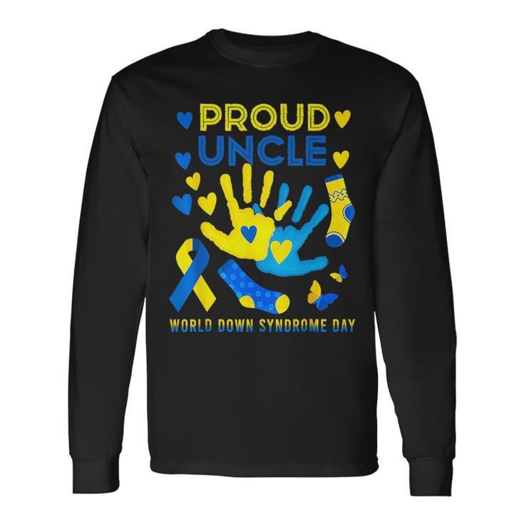 Proud Uncle T21 World Down Syndrome Awareness Day Ribbon Long Sleeve T-Shirt T-Shirt