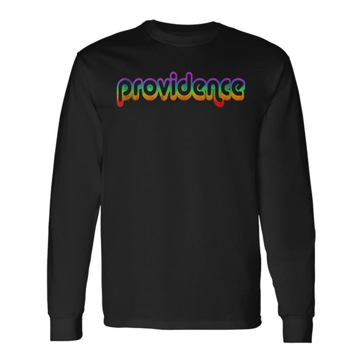 Providence Vintage Retro Rhode Island Graphic Pride Long Sleeve T-Shirt T-Shirt