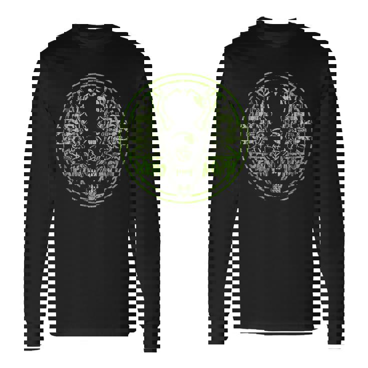 Psychobilly Horror Punk Rock Hr Xenomorph Baphomet Rock Long Sleeve T-Shirt