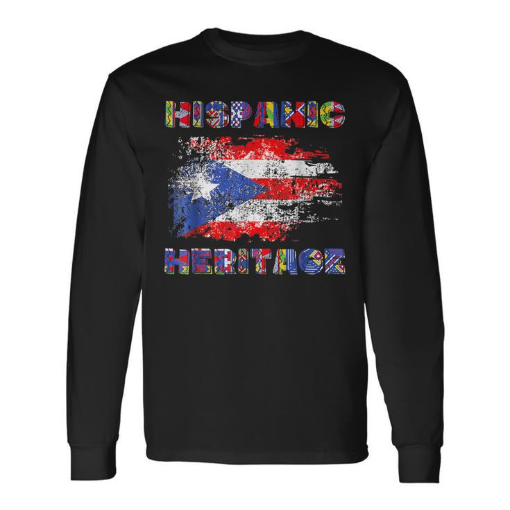 Puerto Rico Hispanic Heritage Month  Idea Long Sleeve T-Shirt