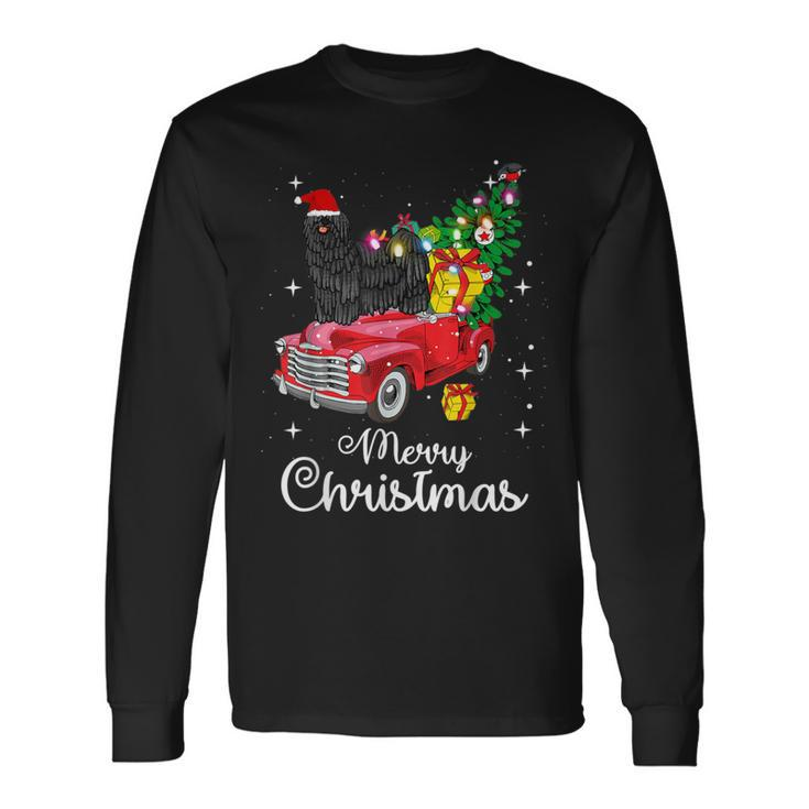 Puli Ride Red Truck Christmas Pajama Dog Long Sleeve T-Shirt