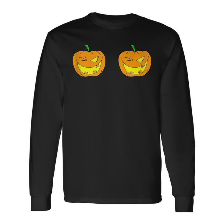 Pumpkins Scary Costume Humor Veggy Ghosts Joke Long Sleeve T-Shirt T-Shirt