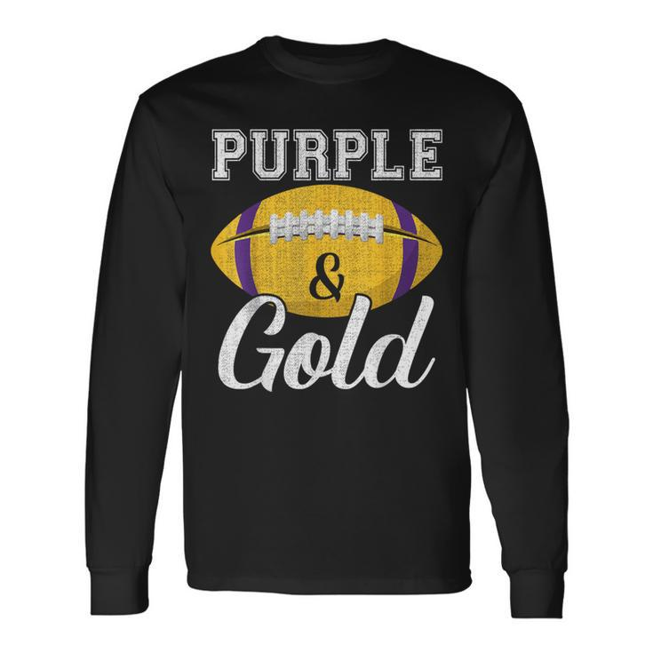 Purple And Gold Game Day Group Purple And Gold Vibes Long Sleeve T-Shirt