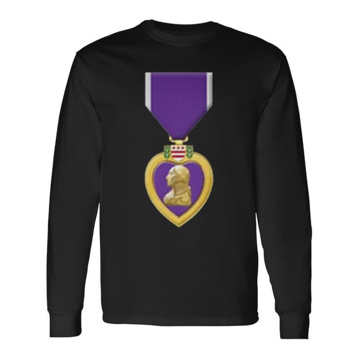 Purple Heart Us Military Purple Heart Veteran Long Sleeve T-Shirt