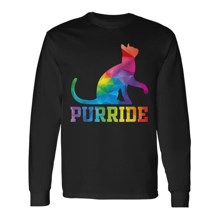 Purride Cat Gay Pride Lgbt Month 2023 Lgbt Love Cat Long Sleeve T-Shirt T-Shirt