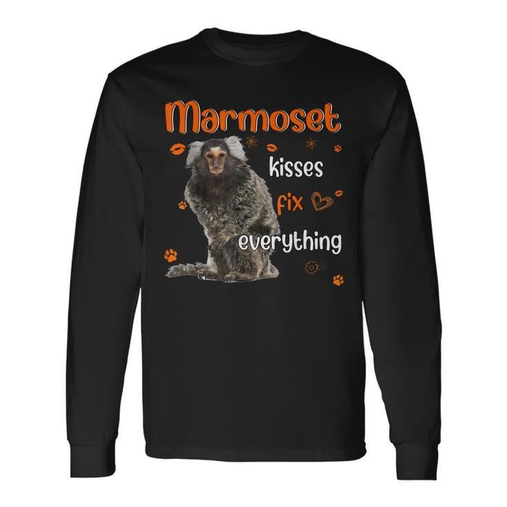 Pygmy Marmoset Kisses Fix Everything Heart Long Sleeve T-Shirt