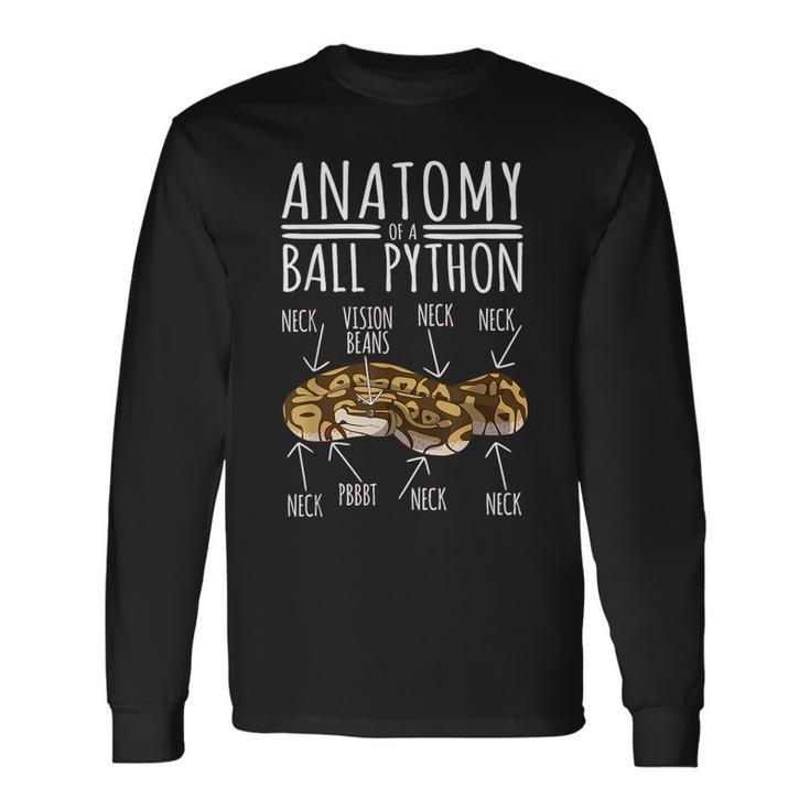 Python Snake Owner Anatomy Of A Ball Python Long Sleeve T-Shirt