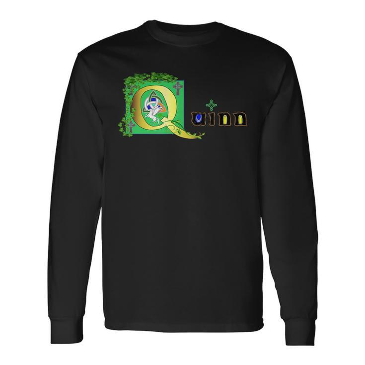 Quinn Name In A Celtic Illuminated Letter Style Long Sleeve T-Shirt T-Shirt