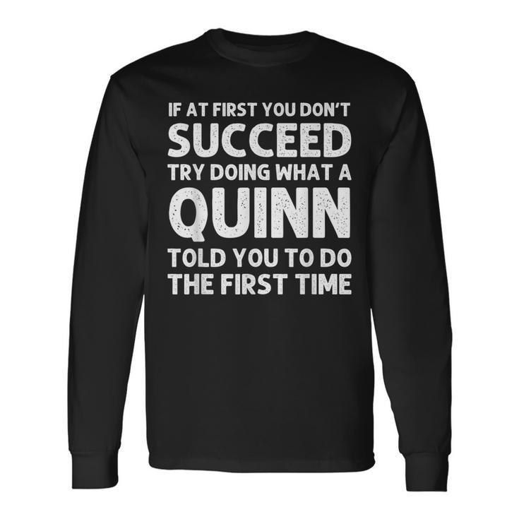 Quinn Surname Tree Birthday Reunion Idea Long Sleeve T-Shirt T-Shirt