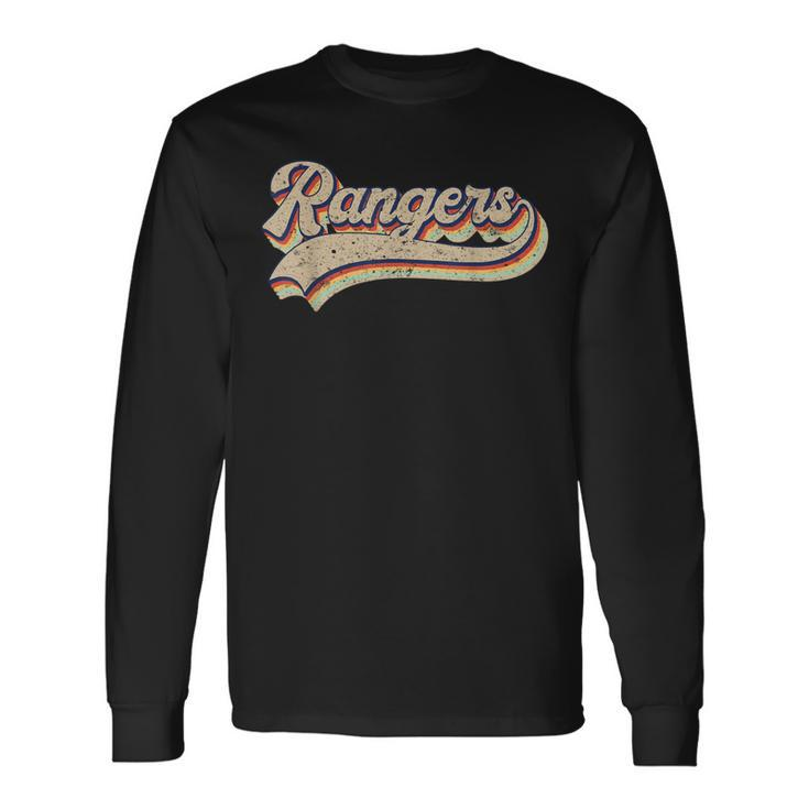 Rangers Name Vintage Retro Baseball Lovers Baseball Fans Long Sleeve T-Shirt
