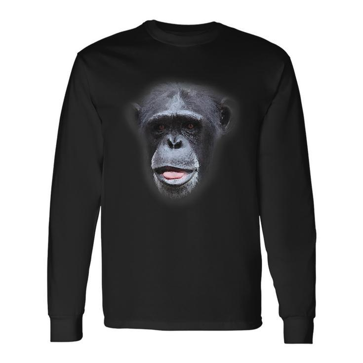 Realistic Monkey Face Costume Cool Easy Halloween Long Sleeve T-Shirt T-Shirt