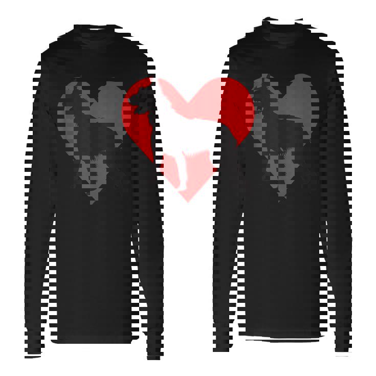 Red Heart Cute Dog Bouvier Des Ardennes Long Sleeve T-Shirt