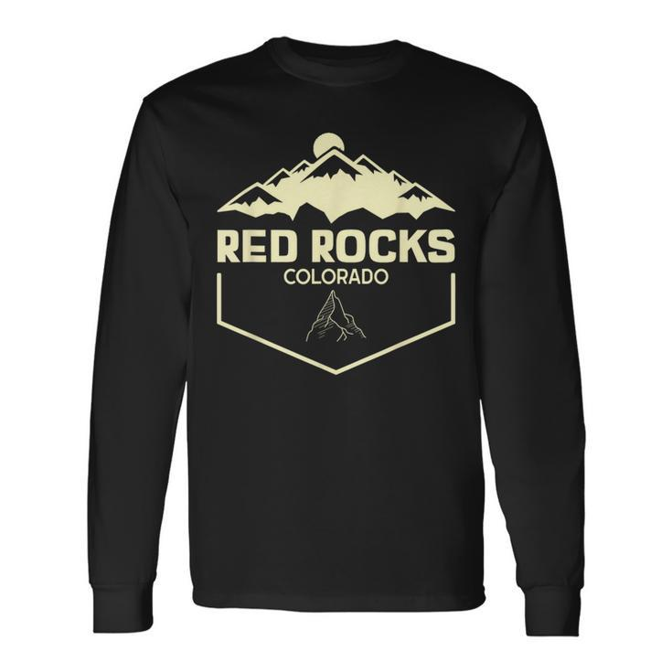 Red Rocks Colorado Beautiful Rocky Mountains Long Sleeve T-Shirt