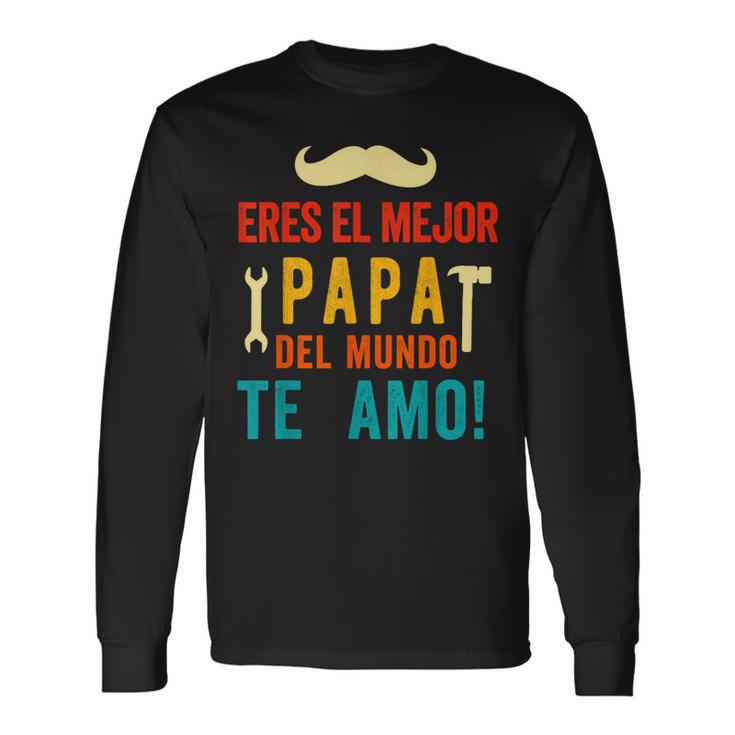 Regalos Para Papa Dia Del Padre Camiseta Mejor Papa Mundo Long Sleeve T ...