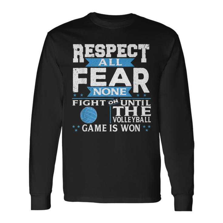 Respect All Motivational Volleyball Quote Long Sleeve T-Shirt T-Shirt