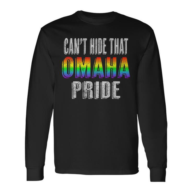 Retro 70S 80S Style Cant Hide That Omaha Gay Pride Long Sleeve T-Shirt