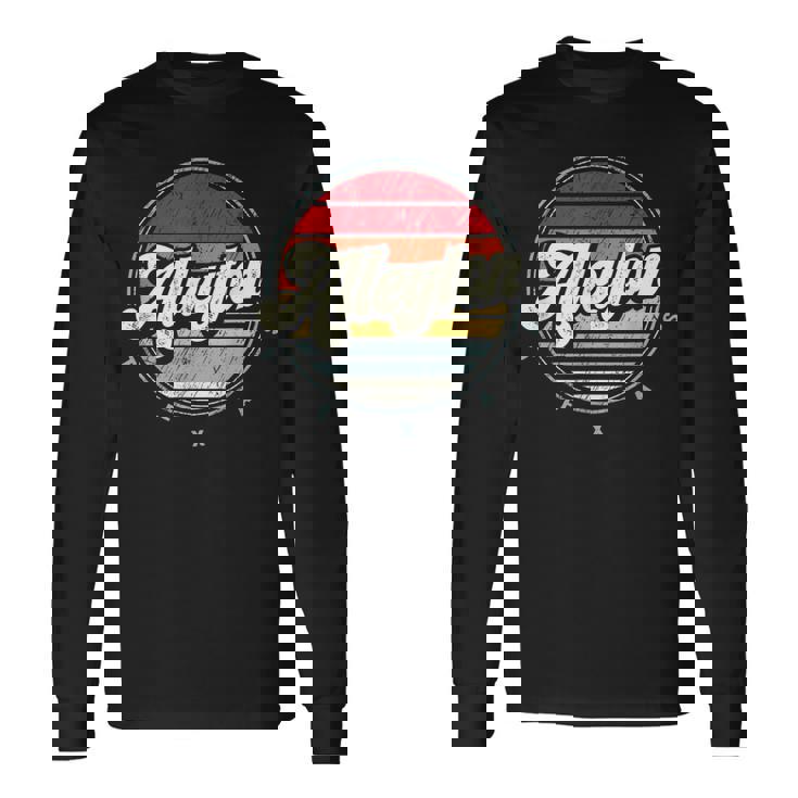 Retro Alleyton Home State Cool 70S Style Sunset Long Sleeve T-Shirt