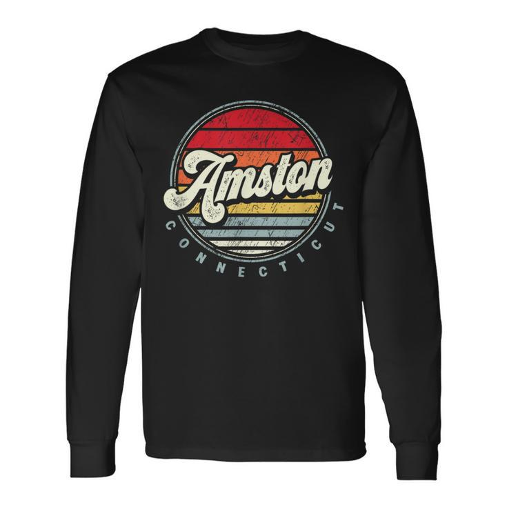 Retro Amston Home State Cool 70S Style Sunset Long Sleeve T-Shirt