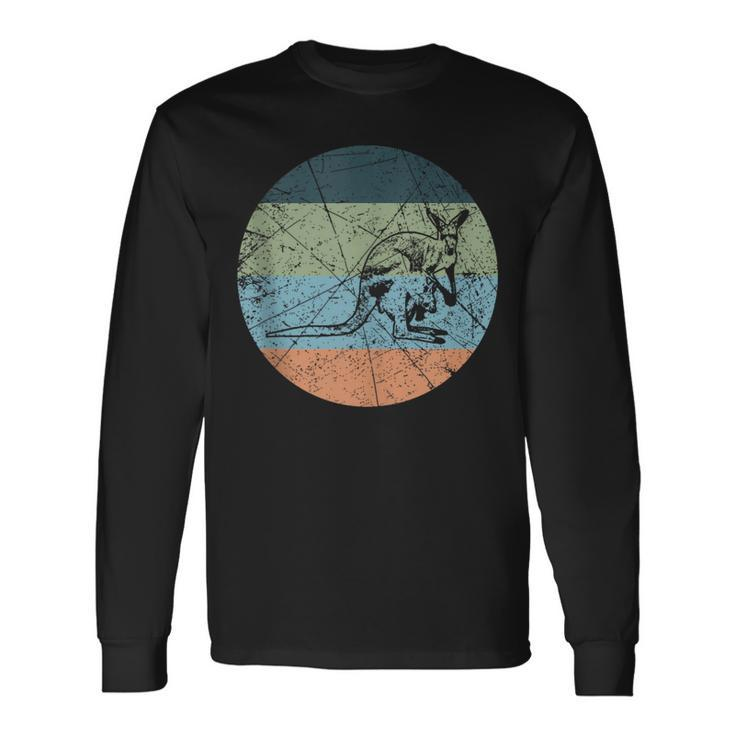 Retro Animal Silhouette Lover Vintage Kangaroo Long Sleeve T-Shirt T-Shirt Gifts ideas
