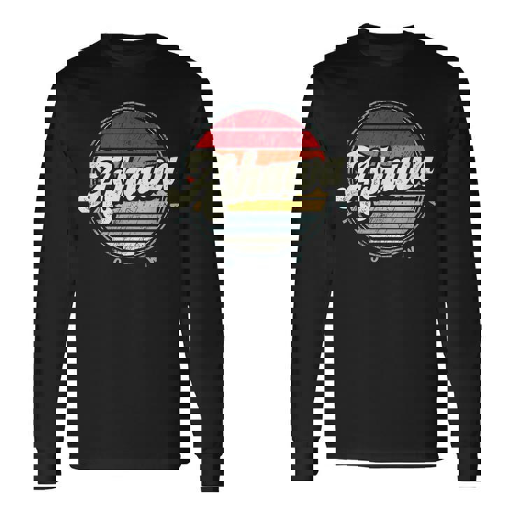 Retro Ashawa Home State Cool 70S Style Sunset Long Sleeve T-Shirt