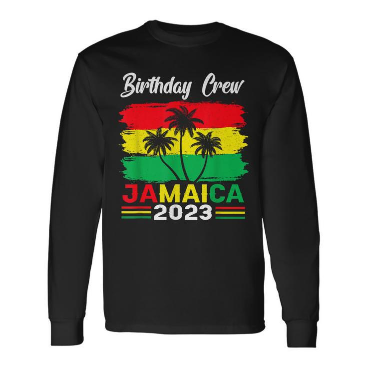 Retro Birthday Crew Jamaica 2023 Party Vacation Matching Long Sleeve T-Shirt