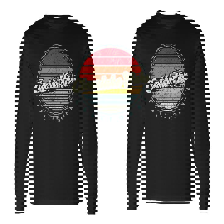 Retro Clearlake Oaks Home State Cool 70S Style Sunset Long Sleeve T-Shirt