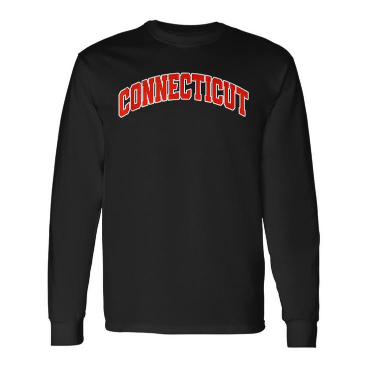 Retro Connecticut State Souvenir Ct Vintage Varsity Long Sleeve T-Shirt