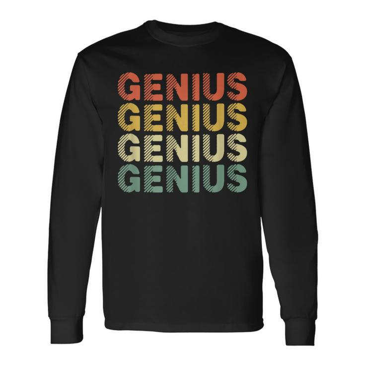 Retro Genius Typography Back To School First Day Of School Long Sleeve T-Shirt