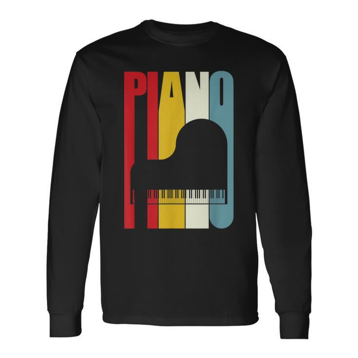 Retro Grand Piano Pianist Pianist Piano T Long Sleeve T-Shirt