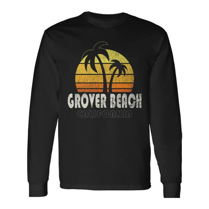 Retro Grover Beach Ca Beach Vacation Long Sleeve T-Shirt