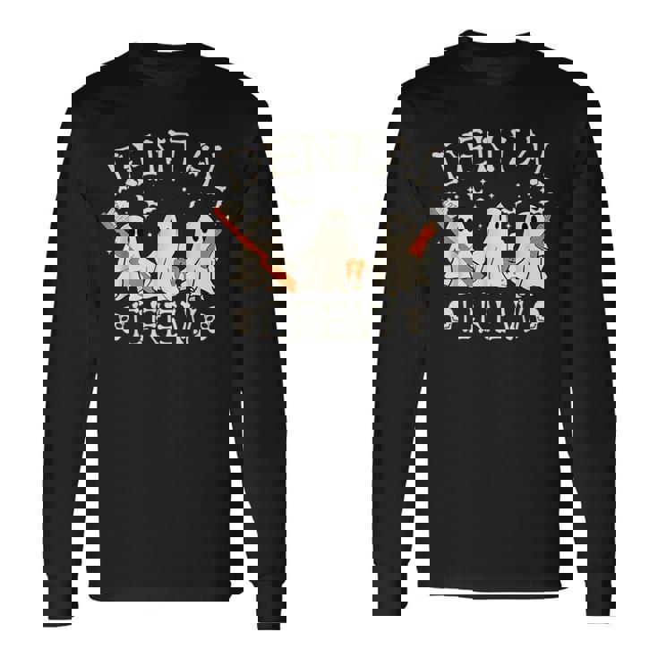 Retro Halloween Dental Crew Boo Th Dentist Hygiene Long Sleeve T-Shirt