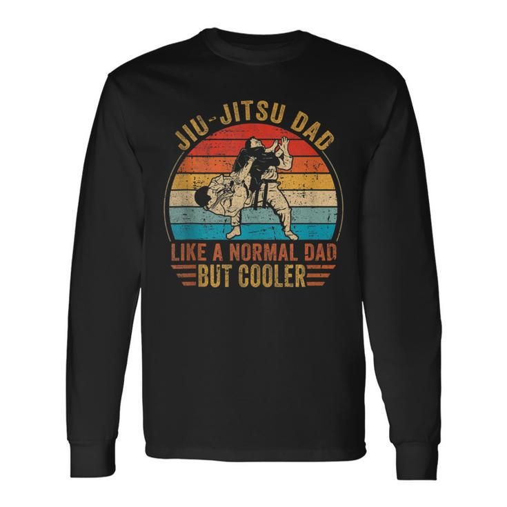 Retro Jiu Jitsu Dad Bjj Men Fathers Day Vintage Long Sleeve T-Shirt Gifts ideas