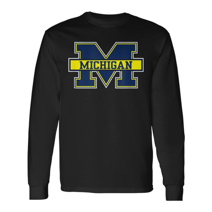 Retro Michigan Mi Vintage Classic Michigan Long Sleeve T-Shirt Gifts ideas