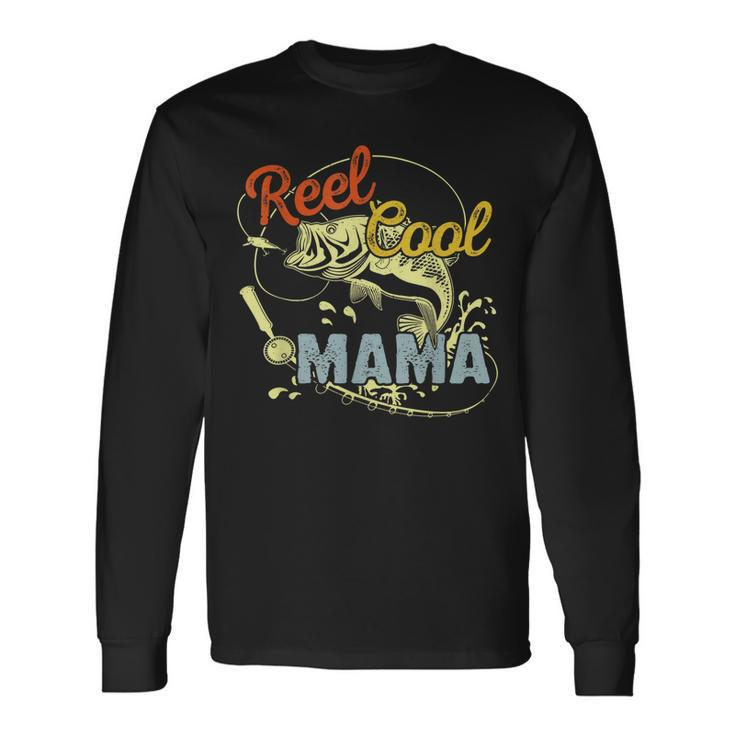 Retro Reel Cool Mama Fishing Lover Long Sleeve T-Shirt T-Shirt