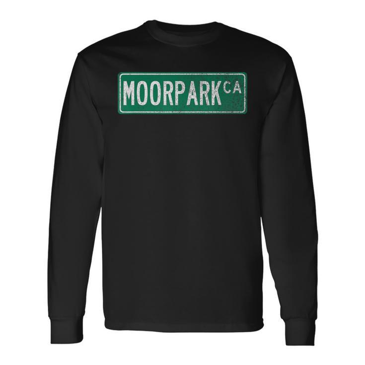 Retro Style Moorpark Ca Street Sign Long Sleeve T-Shirt