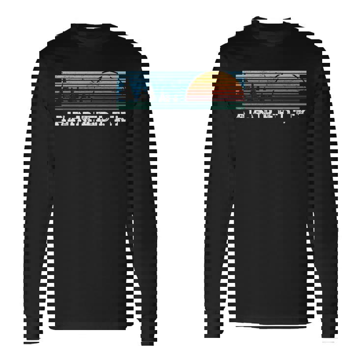 Retro Sunset Stripes Alanreed Texas Long Sleeve T-Shirt