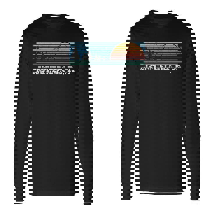 Retro Sunset Stripes Austinburg Pennsylvania Long Sleeve T-Shirt