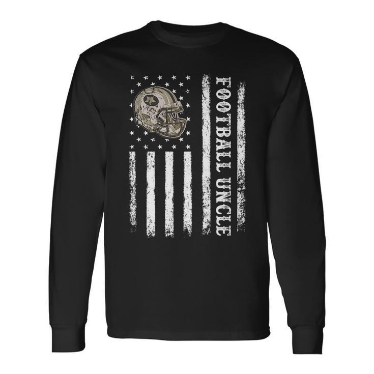 Retro Vintage American Flag Football Uncle Fathers Day Long Sleeve T-Shirt T-Shirt
