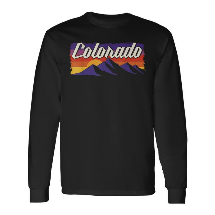Retro Vintage Mountains Colorado Long Sleeve T-Shirt