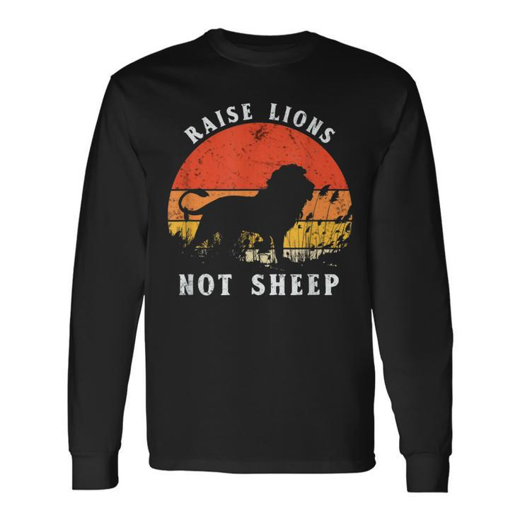 Retro Vintage Raise Lions Not Sheep Patriot Party Long Sleeve T-Shirt