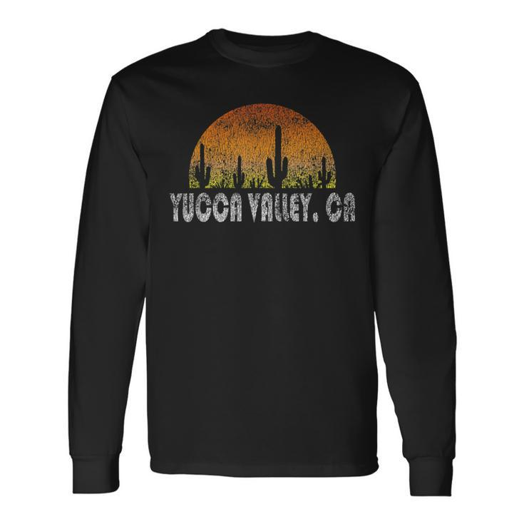 Retro Yucca Valley California Desert Sunset Vintage Long Sleeve T-Shirt