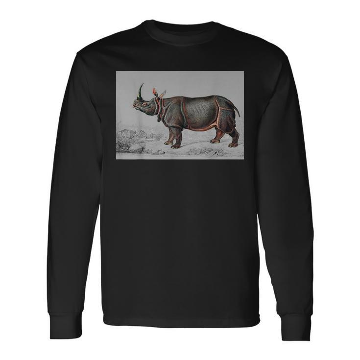 Rhino Indian Rhinoceros Rhino Lover Safari Rhinoceros Long Sleeve T-Shirt
