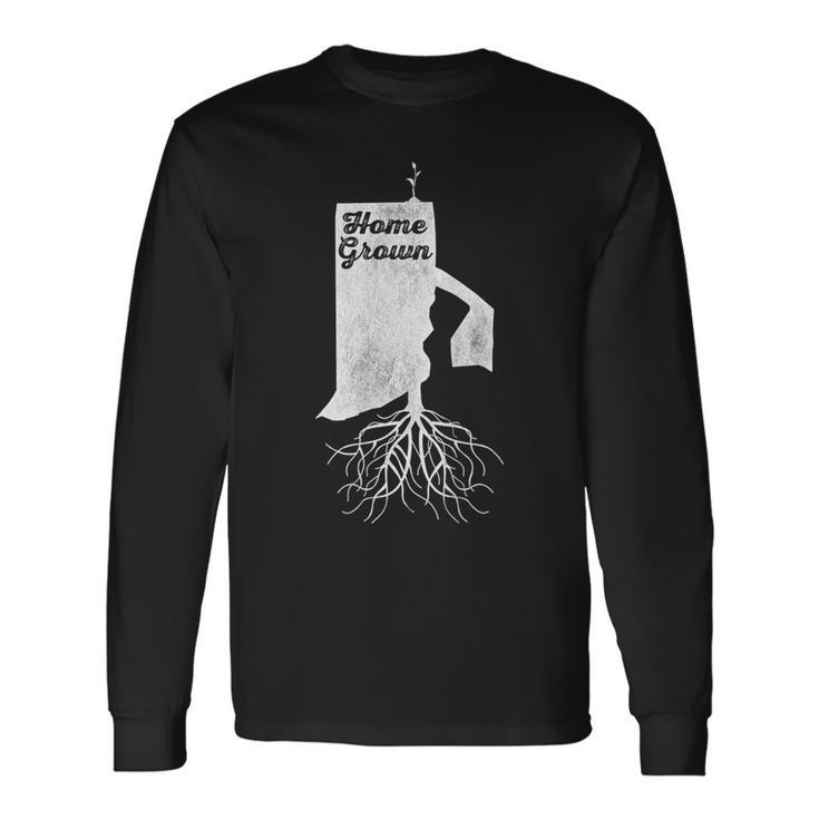Rhode Island Home Grown Vintage Roots State Pride Distressed Long Sleeve T-Shirt T-Shirt